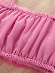 Y2K Plush Cami Top & Ribbed Denim Shorts Set - Summer Music Party
