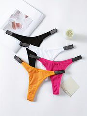 7pcs Ribbed Low Waist Thongs Soft Comfy Stretchy Intimates Panties