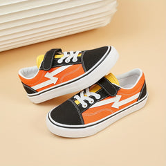 Kids Canvas Skate Shoes Hook Loop Fastener Casual Comfy Platform Sneakers
