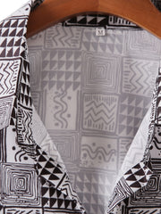 Men's Geometric Pattern Print Casual Short Sleeve Shirt