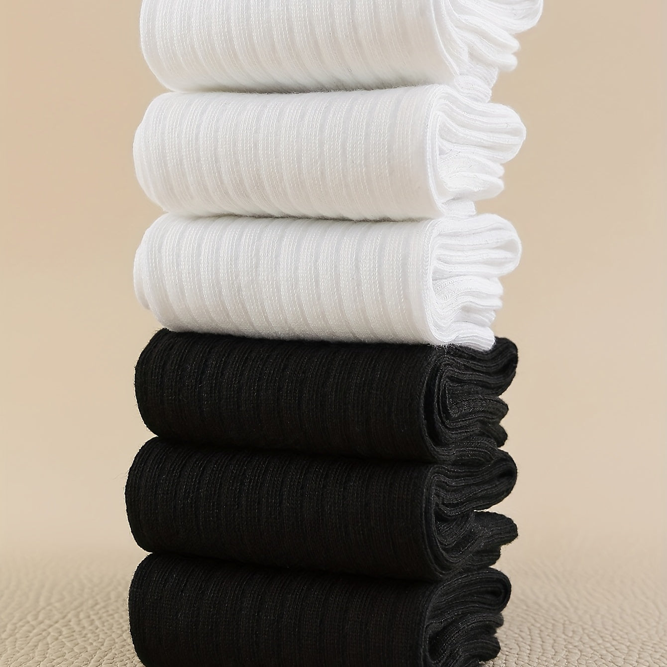 6 Pairs Comfy Mid Tube Solid Socks Women's Stockings & Hosiery