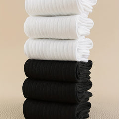 6 Pairs Comfy Mid Tube Solid Socks Women's Stockings & Hosiery