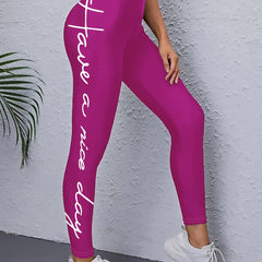 Solid High Waist Yoga Leggings for Women