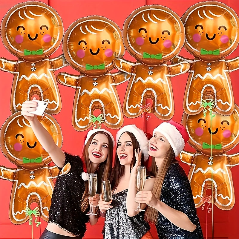 3pcs Gingerbread Man Balloons Christmas Party Decor