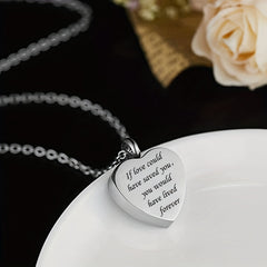 Stainless Steel Heart Pendant Cremation Urn Necklace Ashes Jewelry