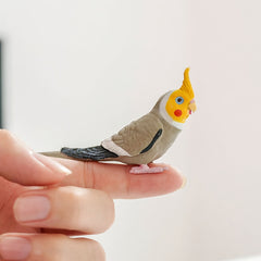 Realistic Cockatiel Bird Figurine PVC Collectible Model Home Decor