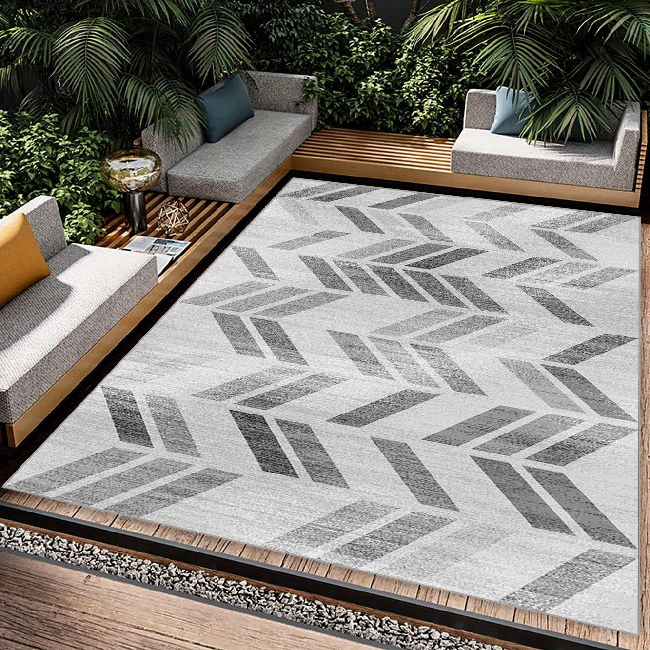 Geometric Pattern Carpet Anti Slip Machine Washable Large Living Carpet