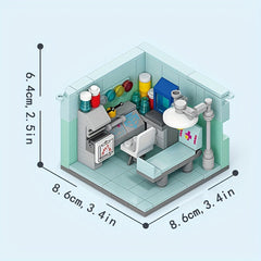 Mini Doctor's Room Model Building Block Toy Set
