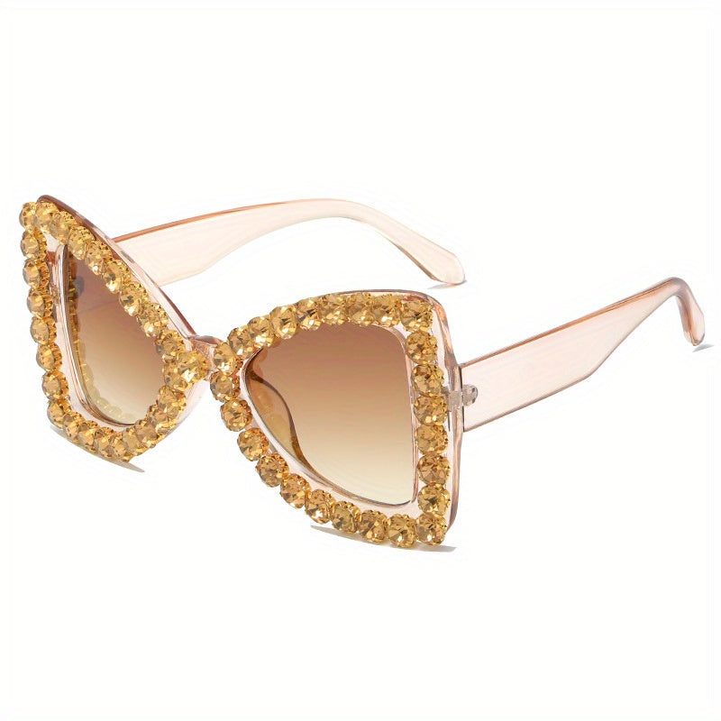 Y2K Rhinestone Butterfly Sunglasses UV400