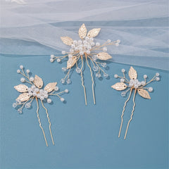 Rhinestone Bead Hairpin Alloy Hair Accessories