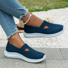 Women's Knit Walking Shoes Breathable Slip On Sports Lightweight Sneakers