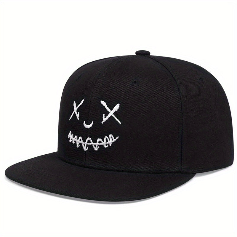 Smiling Embroidery Snapback Hat Hip Hop Baseball Cap Adjustable Sun Hats