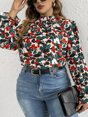 Floral Print Lantern Sleeve Blouse