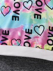 Girls Tie Dye Allover Print Casual Hooded Sweatshirt Pullovers Long Sleeve