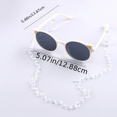 Kids Round Sunglasses with Chain & Case