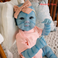 Realistic Vinyl Open Eyed Orange Bow Dress Bettie Reborn Doll