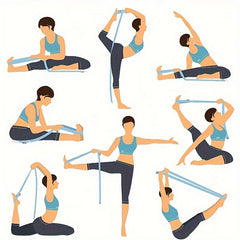 Adjustable Yoga Stretch Band w/ D Ring for Exercise Resistance