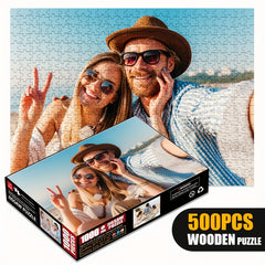 Custom Wooden Puzzle Photo Painting Personalized Portrait Gift