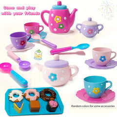 Tea Party Play Set for Little Girls Pretend Princess Tea Time Kitchen