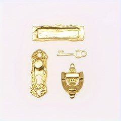 Vintage Golden Door with Red Paint Frame Dollhouse Accessory