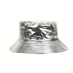 Striped Bucket Hat Hip Hop Sparkly Fisherman Cap