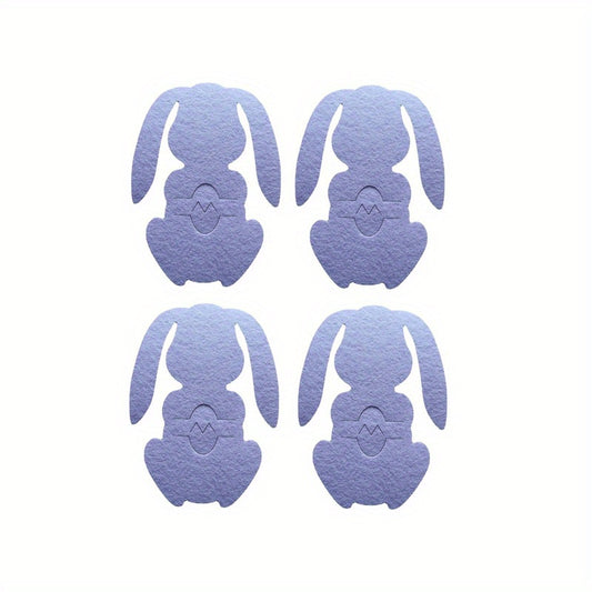 4PCS Easter Bunny Cutlery Bag Tableware Holders Knives Forks Pouch Decor
