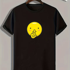 Cartoon Gesture Print Men's Graphic T Shirt for Summer