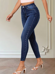 High Stretch Skinny Jeans Ankle Length Casual Denim Pants