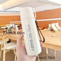 12oz Letter Printed Vacuum Flask With Lanyard