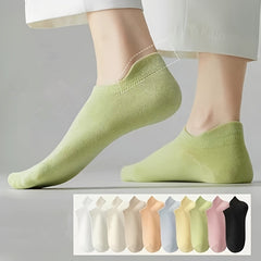 10 Pairs Solid Ankle Socks Soft & Lightweight Low Cut Sports Socks Women's