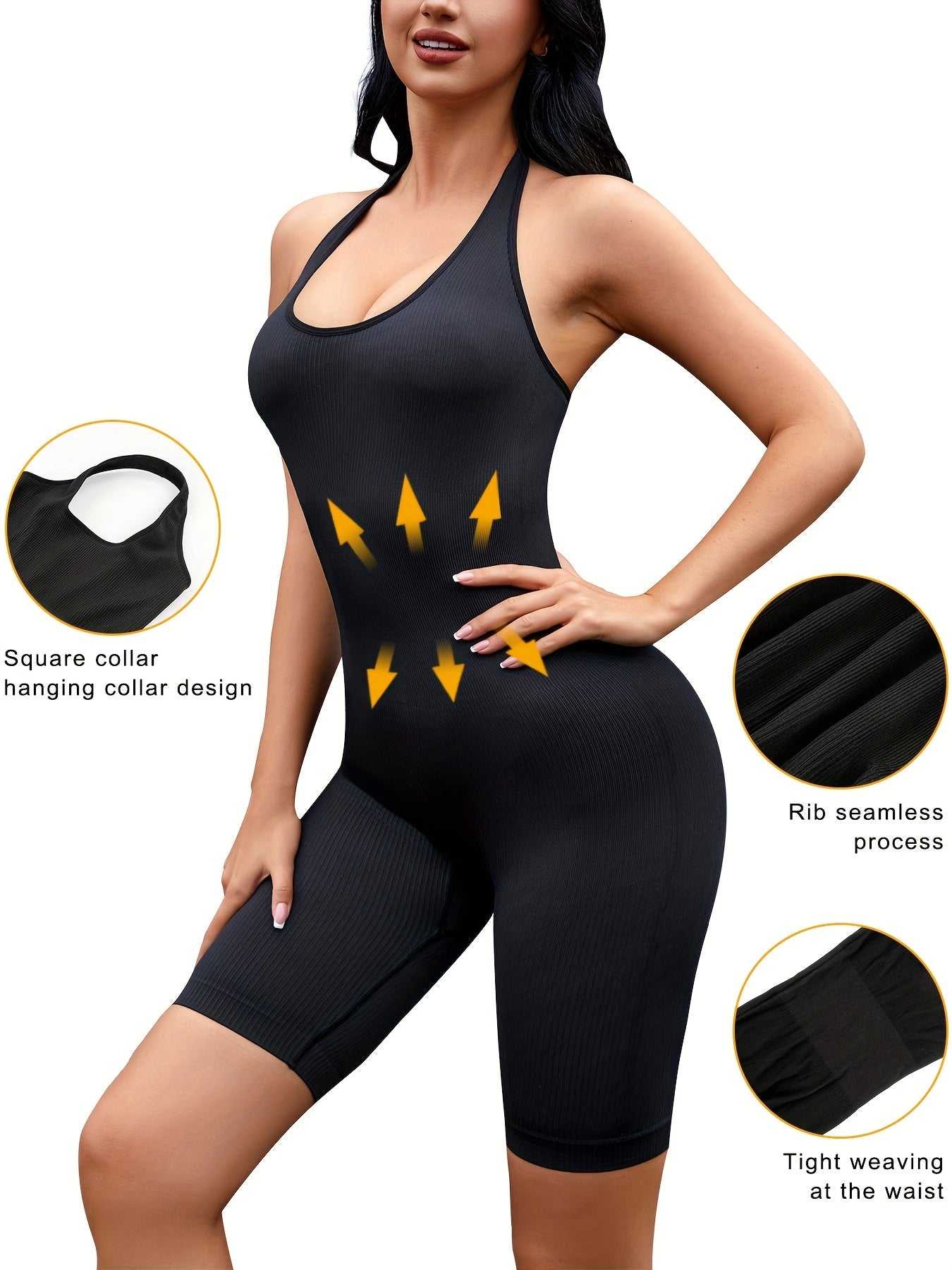 Halter Shaping Bodysuit Seamless Tummy Control Slimmer Sleeveless Body Shaper