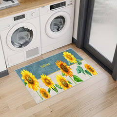 Sunflower Print Rug Machine Washable Mat for Bedroom and Living Room