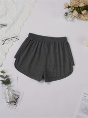 Sporty Elastic Waist Drawstring Shorts for Women