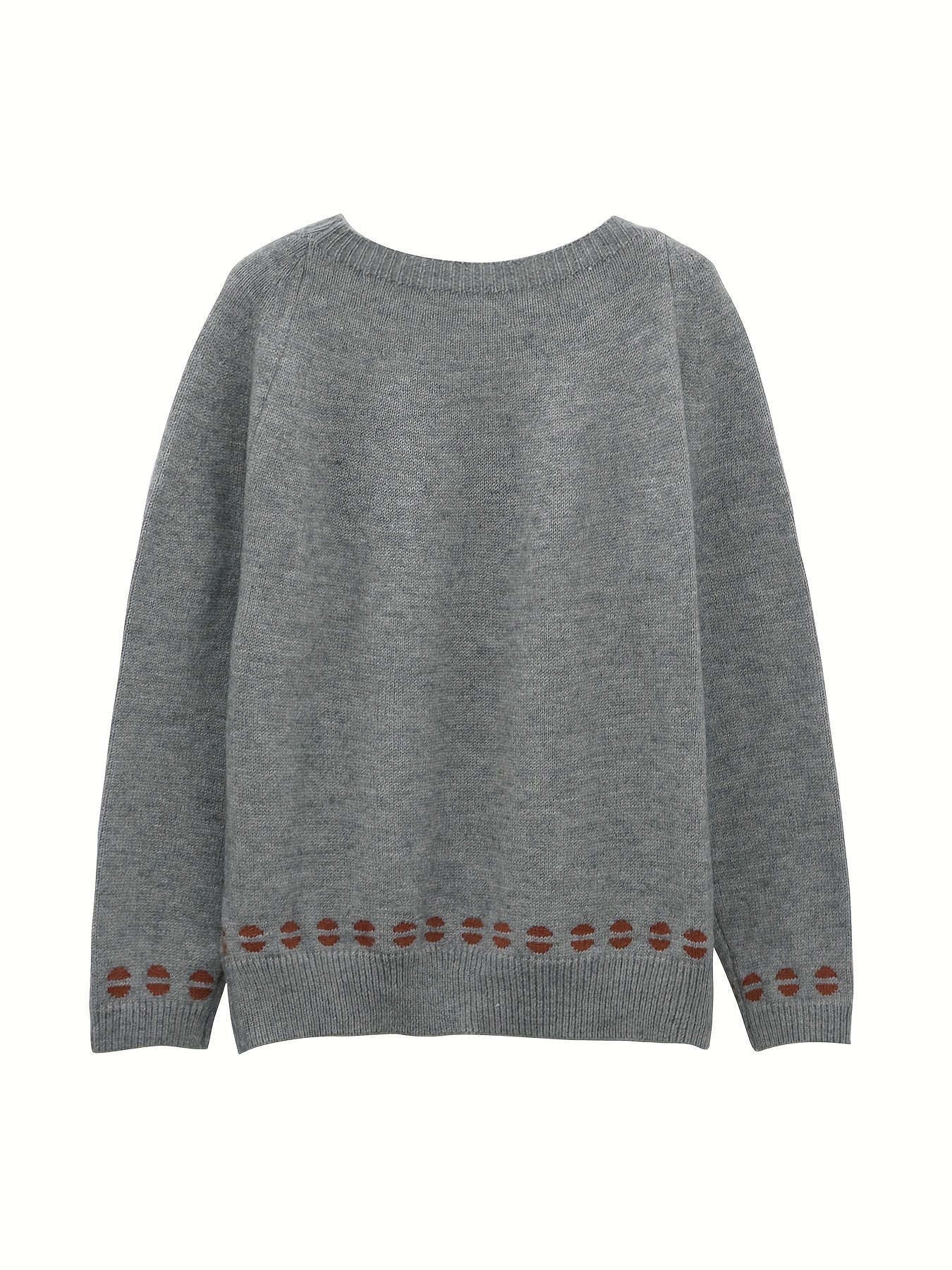 Geo Print Round Neck Jumper With Pocket