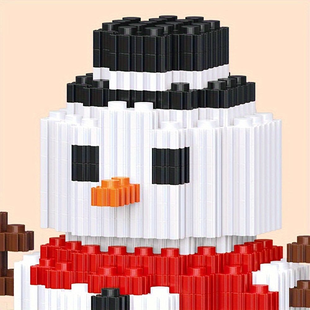 Christmas Snowman Model Assembly Building Blocks Toys Birthday