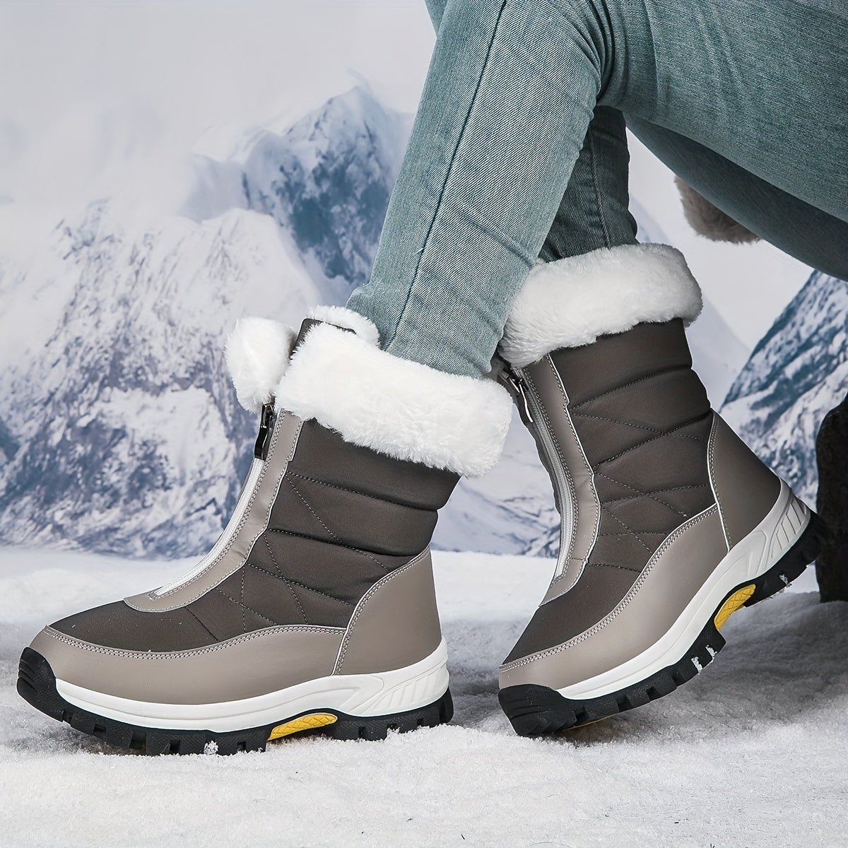 Women's Waterproof Snow Boots Warm Winter Hiking Boots
