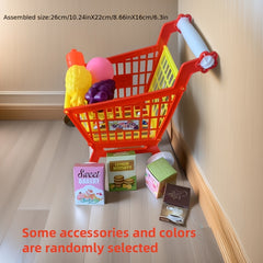 21pcs Kids' Shopping Cart Toy Educational Supermarket Trolley Role Playing Toys