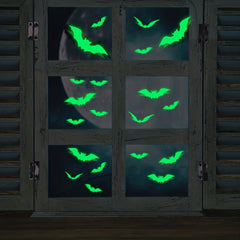 16pcs 3D Glow Dark Bat Halloween Decor Stickers Window Decals
