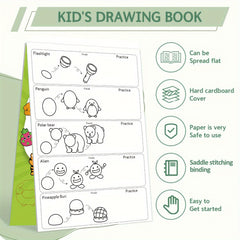 Step-by-Step Drawing Book for Kids, 200 Art Lessons with Sharks, Rabbits, Sheep