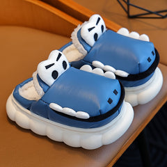 Boys Cartoon Slip On Fleece House Shoes