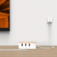 Wooden Cable Management Box Organizer