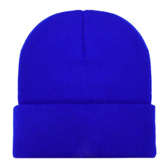 Men's Solid Knitted Hat in Black - Warm Winter Beanie Cap