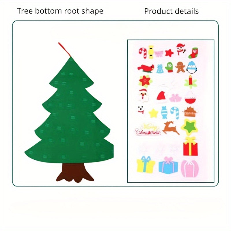 DIY Felt Christmas Tree Set Wall Hanging Decorations