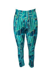 Geo Print Skinny Leggings Casual Elastic Waist Stretchy Leggings
