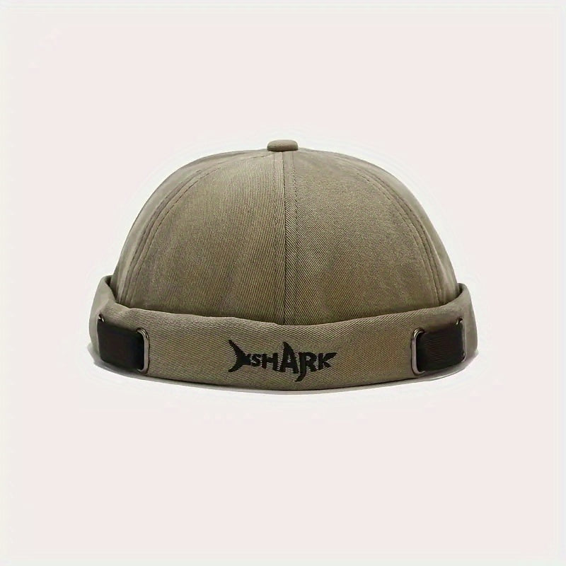 Shark Embroidery Docker Cap Vintage Beanie Lightweight Docker Hats
