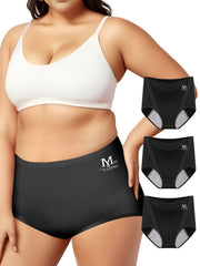 3 Pack Plus Size Period Panties Set Leakproof Women's Underwear