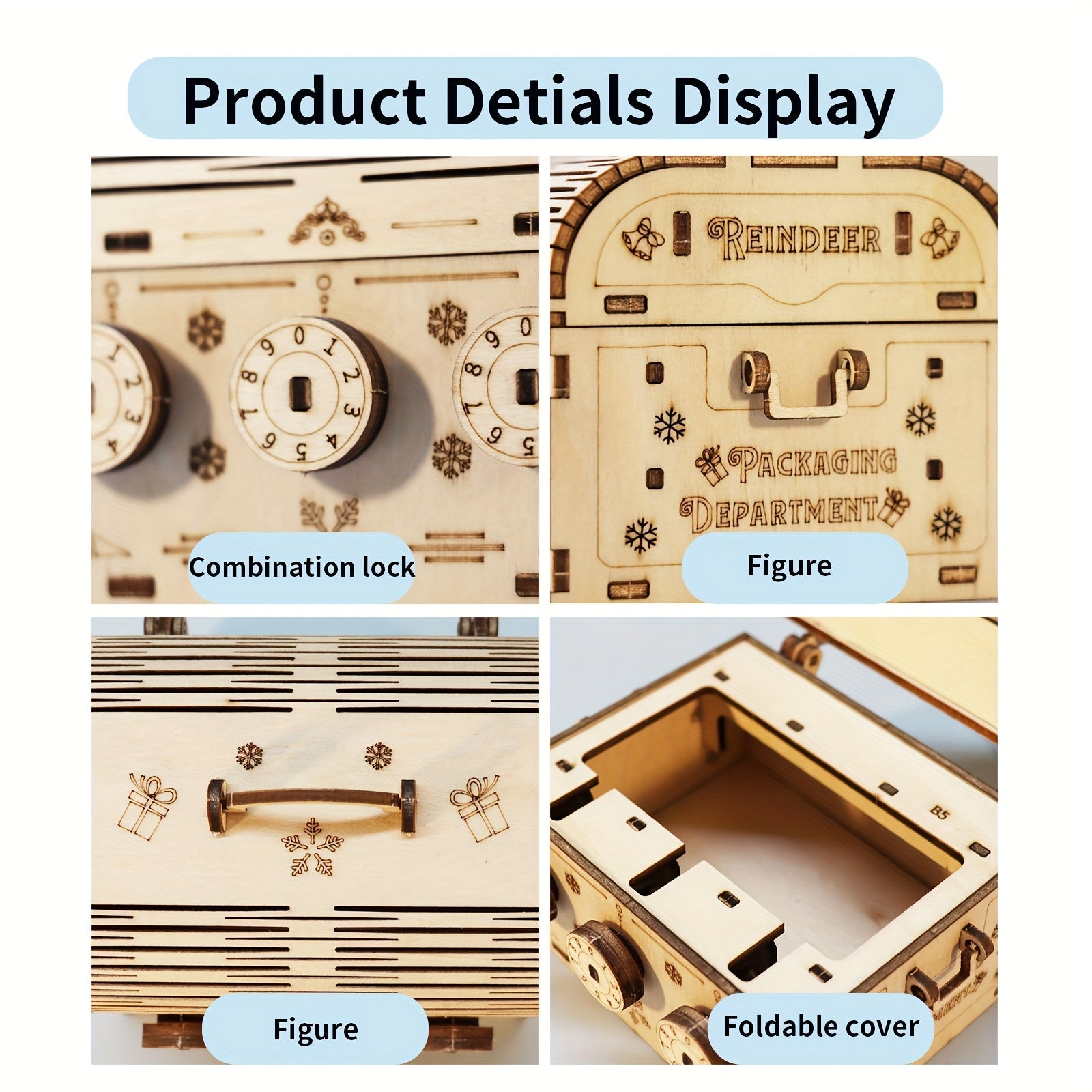 3D Wooden Puzzle DIY Treasure Box Model Building Kits