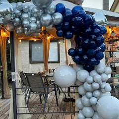 134pcs Navy Ice Dusty Balloon Arch Kit Silver Birthday Graduation Party Decor