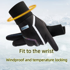 Winter Cycling Plus Velvet Waterproof Gloves Touch Screen