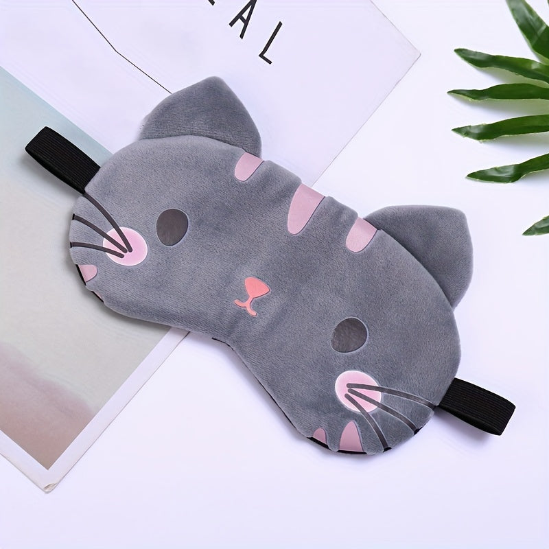 Plush Cartoon Animal Eye Mask for Comfortable Sleep